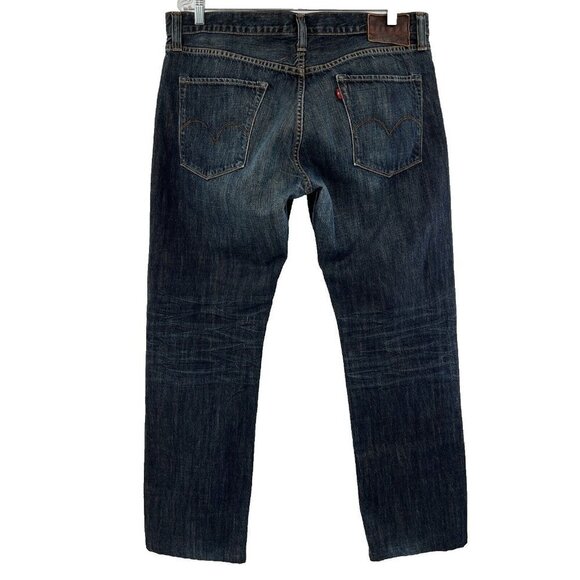 LEVI'S Big E Made In USA HESHER Regular Straight‎ Dark Blue Jeans 38x33 - Picture 2 of 11